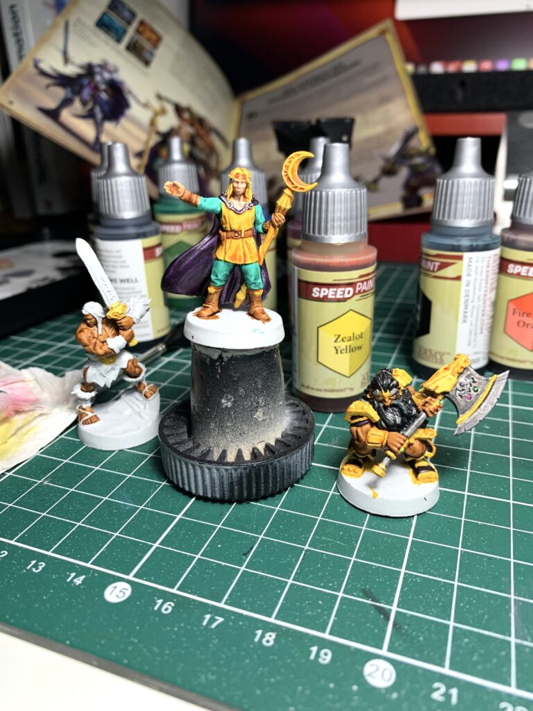 Héros HeroQuest 2021 en cours de peinture avec les speedpaints d'Army Painter