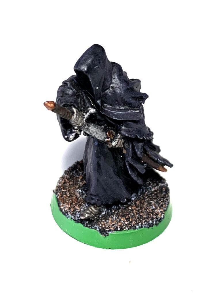 Figurines du roi sorcier des Nazgûl peinte en niveau table top.
