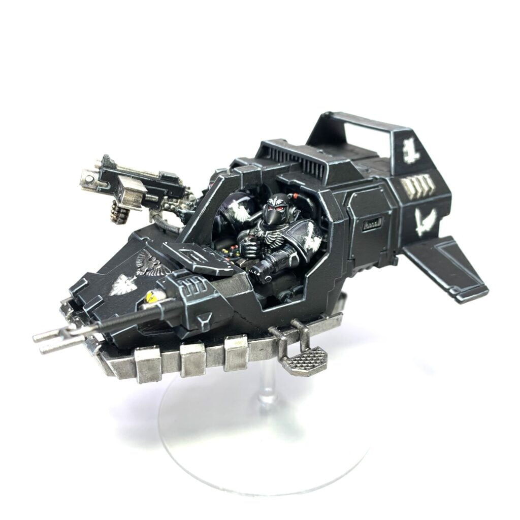 Land Speeder Ravenwings vu de droite peint par Florian Brochard